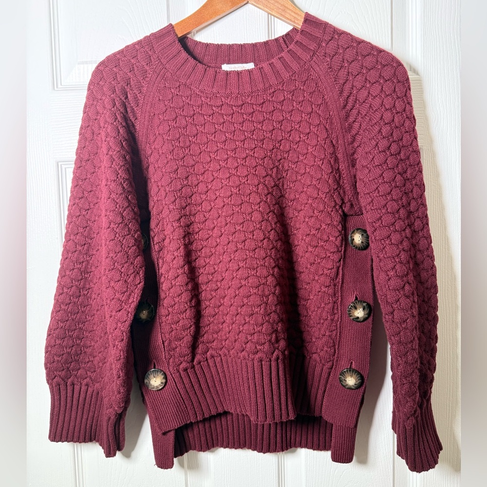 See by Chloe maroon chunky knit cotton sweater XS